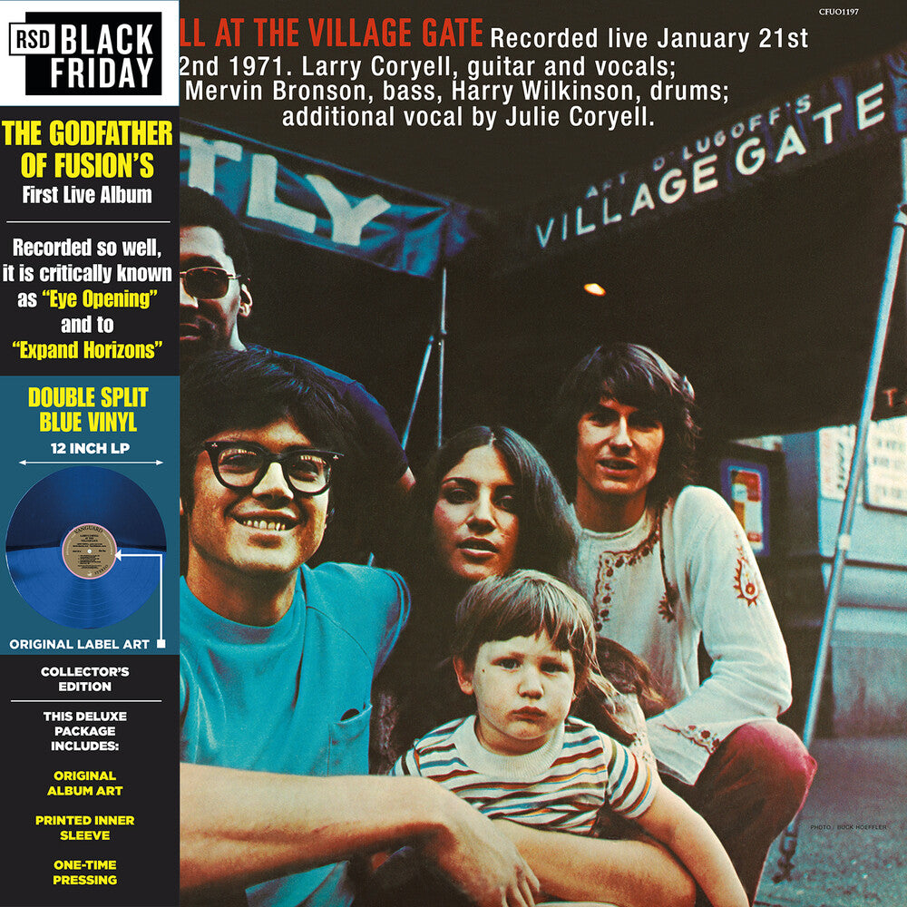 the album cover for Larry Coryell - At The Village Gate (Rsd) (Blue) [Record Store Day] [RSD Drops 2021]