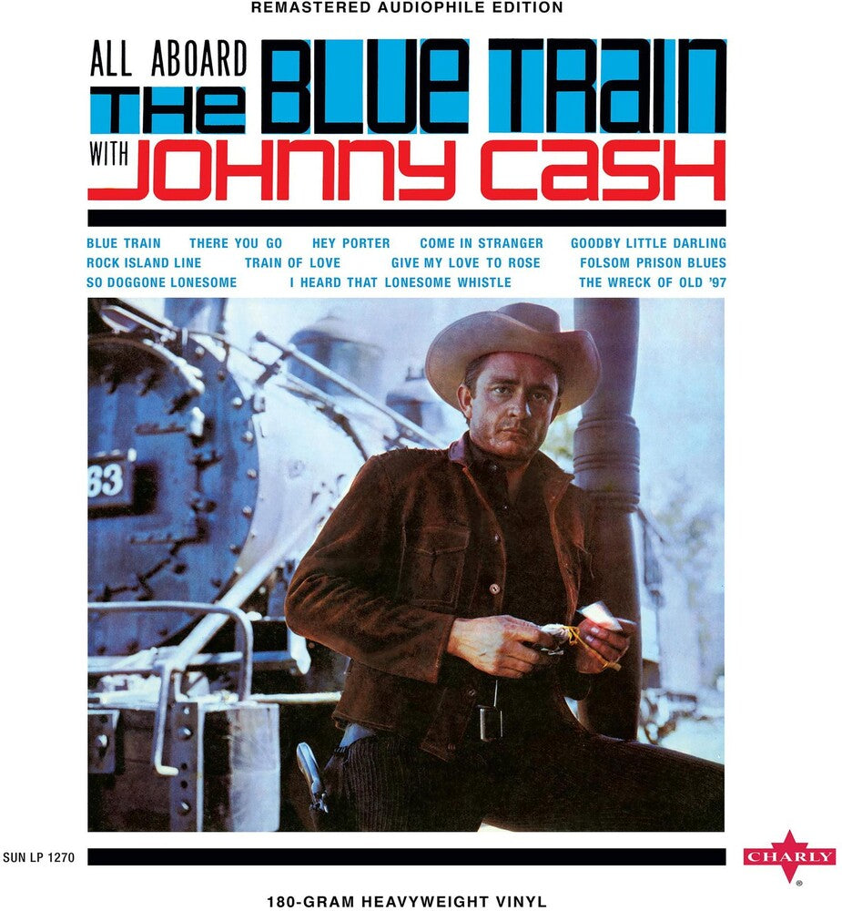 the album cover for Johnny Cash - All Aboard The Blue Train [LP]