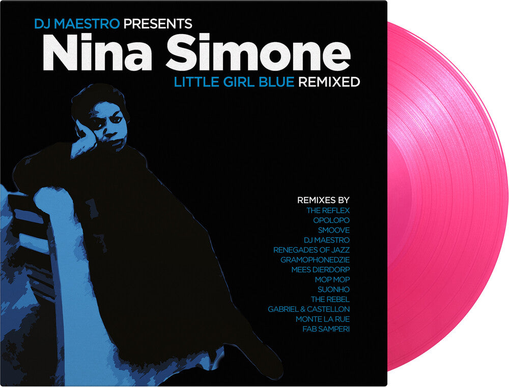 the album cover for Nina Simone / Dj Maestro - Little Girl Blue: Remixed [Limited 180-Gram Transparent Pink Colored Vinyl]