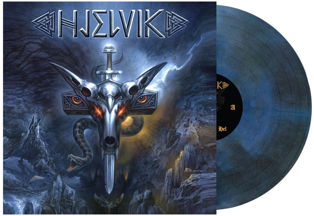the album cover for Hjelvik - Welcome To Hel (Dark Blue Swirl) [Limited Edition LP]