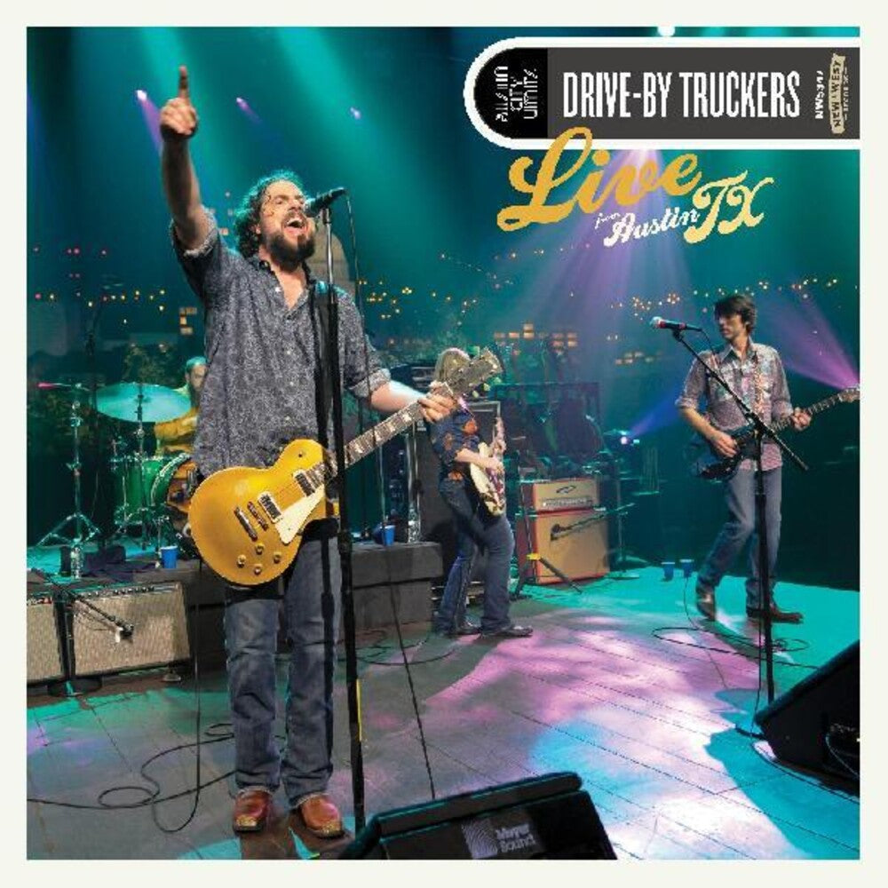 the album cover for Drive-By Truckers - Live From Austin, TX [Indie Exclusive Limited Edition Blue Splatter 2LP]