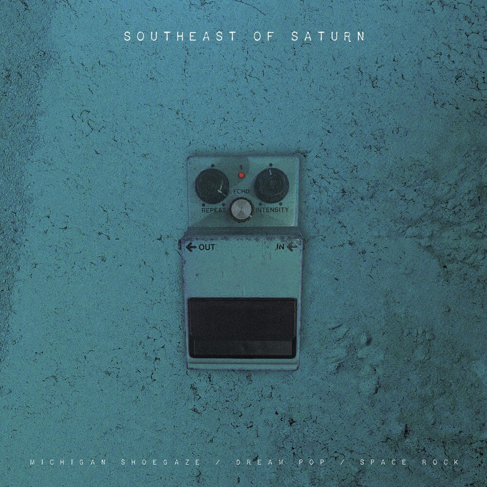 the album cover for Various Artists - Southeast Of Saturn [Indie Exclusive Limited Edition Deep Space Dark Vinyl And Aqua Wave 2LP]