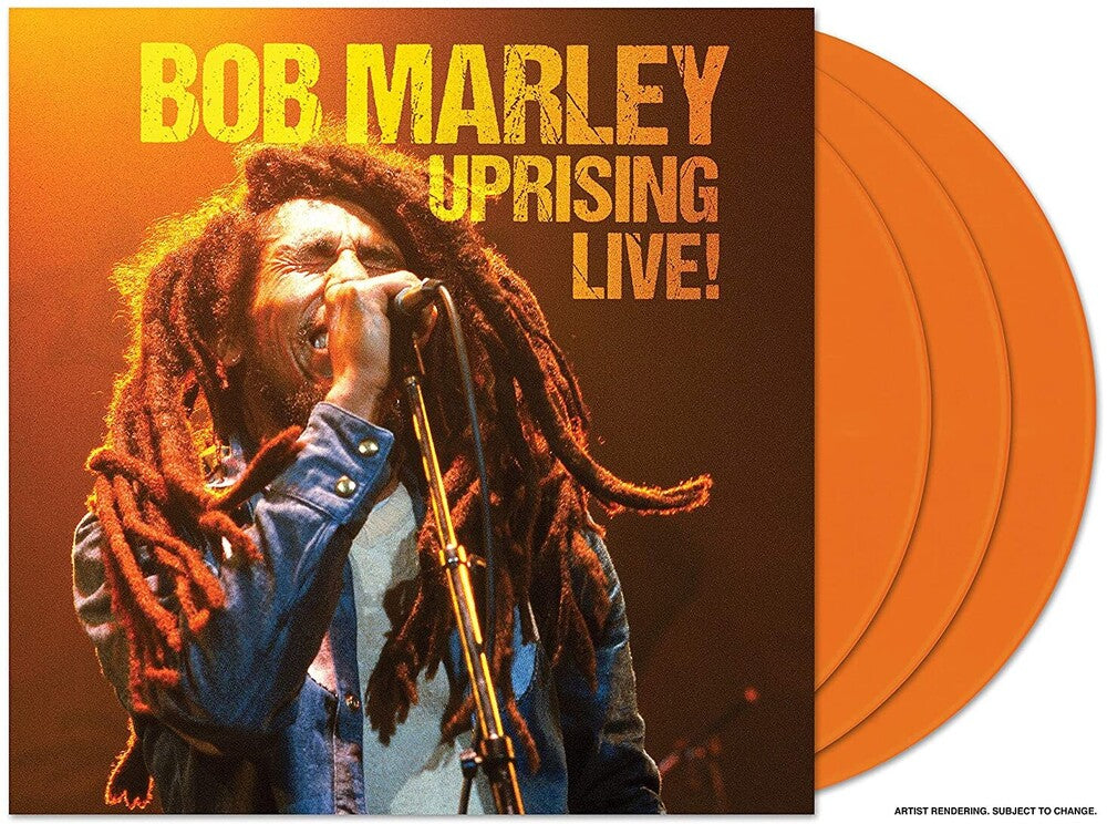 the album cover for Bob Marley - Uprising Live! (Live From Westfalenhallen, 1980) [Limited Edition Orange 3LP]