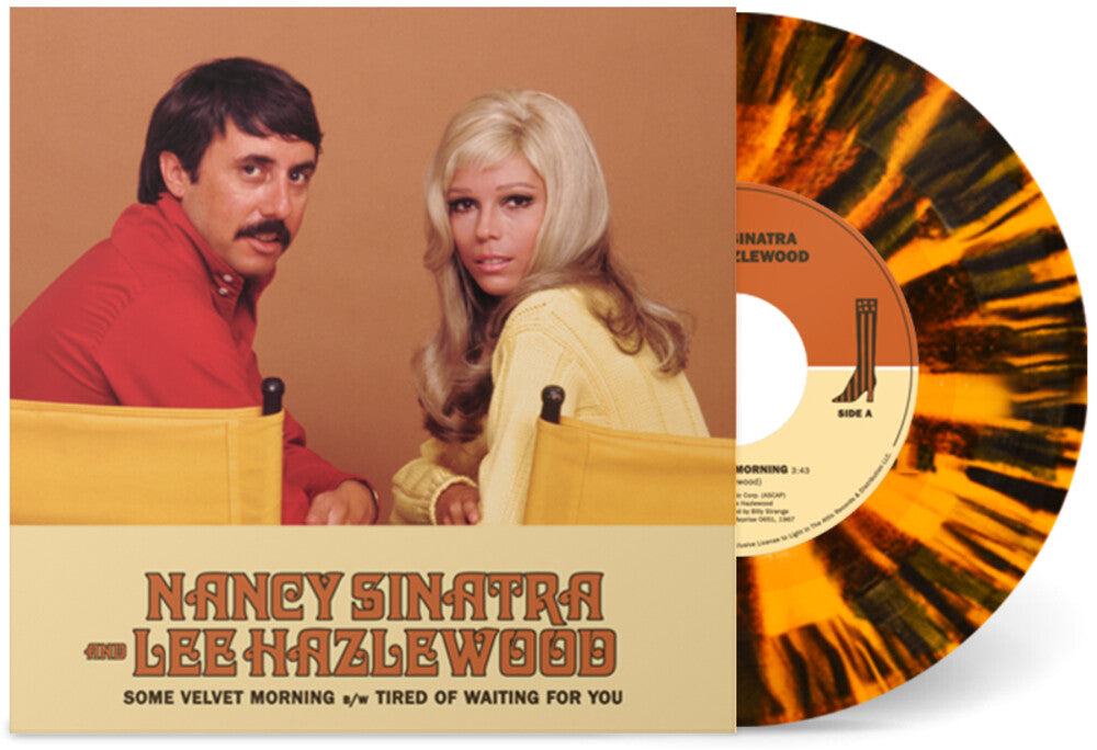 the album cover for Nancy Sinatra & Lee Hazlewood - "Some Velvet Morning" b/w "TIred Of Waiting For You" [RSD BF 2020]