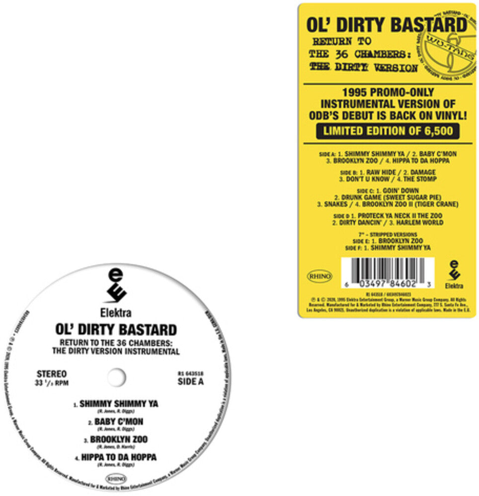 the album cover for Ol' Dirty Bastard - Return to the 36 Chambers: The Dirty Version (The Instrumentals) [RSD BF 2020]