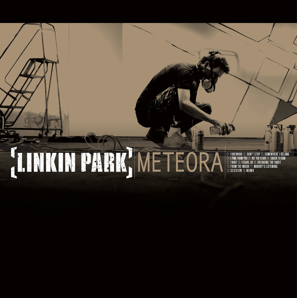 the album cover for Linkin Park - Meteora (Aqu) (Blue) [Colored Vinyl] [Record Store Day] [RSD Drops 2021]
