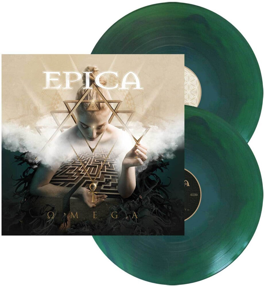 the album cover for Epica - Omega [Limited Edition Blue/ Green Swirl LP]