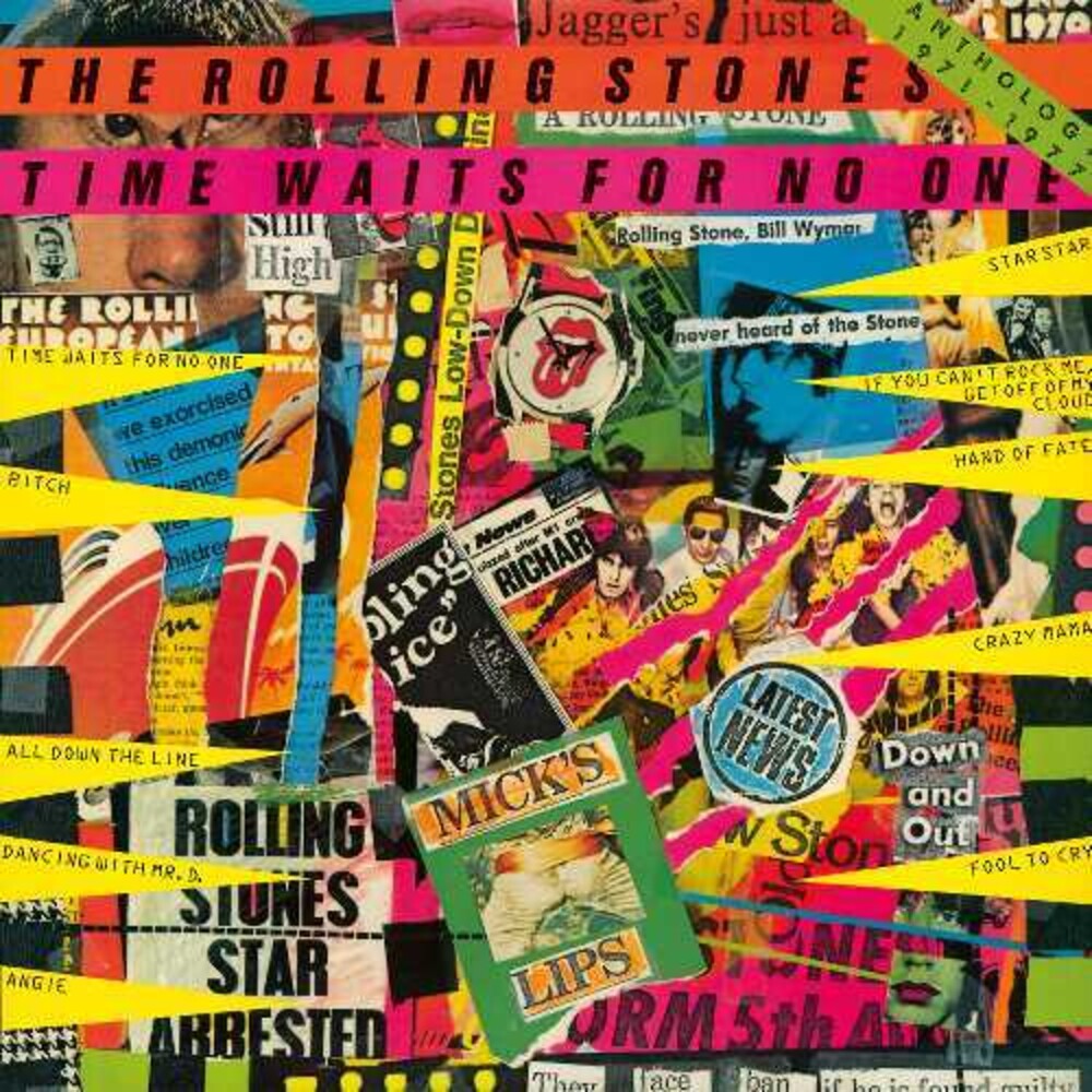 the album cover for The Rolling Stones - Time Waits For No One: Anthology 1971-1977 [Super High Material CD]