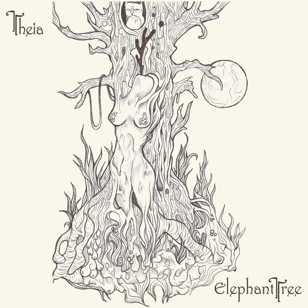 the album cover for Elephant Tree - Theia (White & Gold Galaxy Pattern Vinyl)