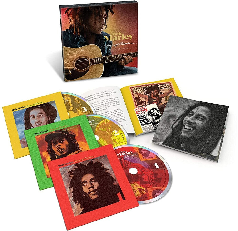the album cover for Bob Marley & The Wailers - Songs Of Freedom: The Island Years [3 CD]