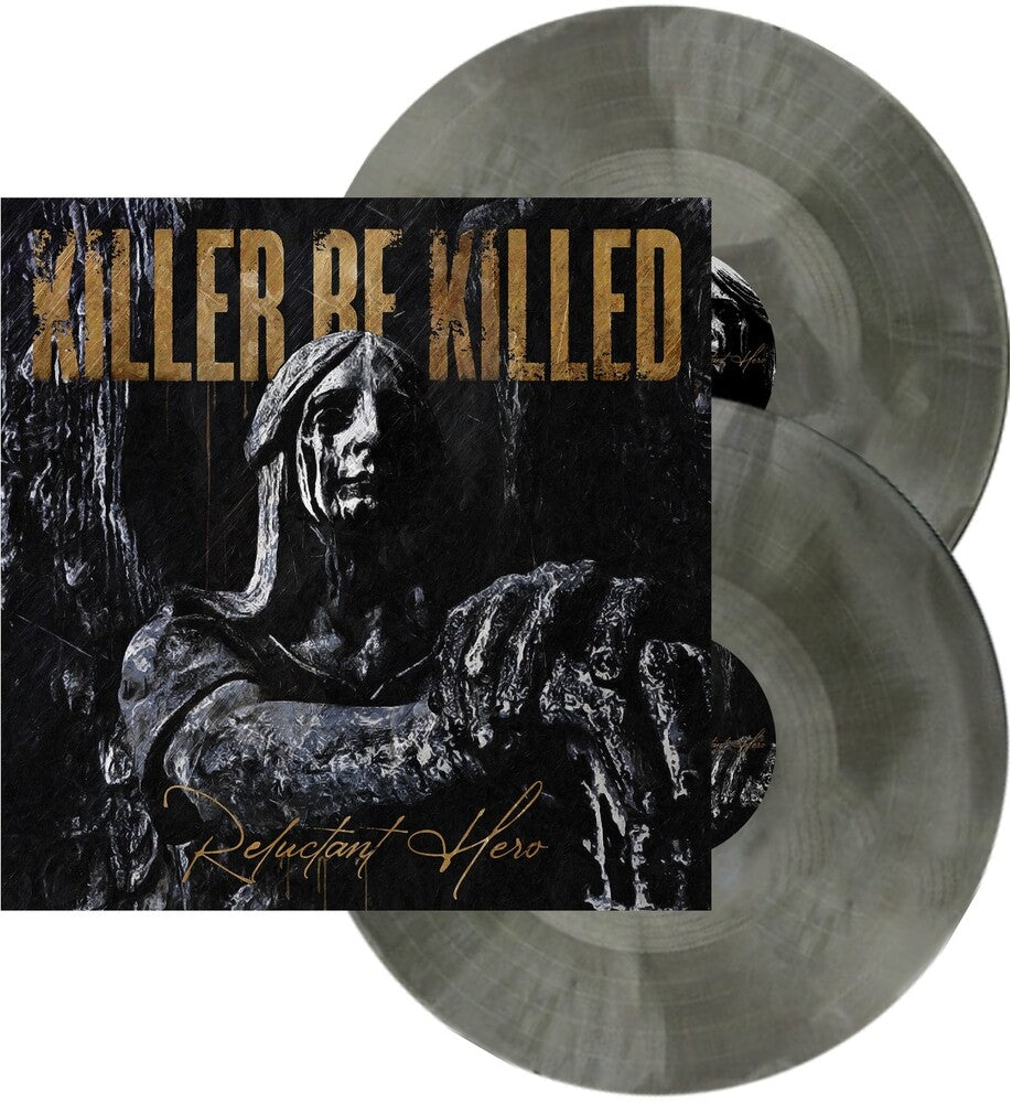 the album cover for Killer Be Killed - Reluctant Hero (Silver & Black Swirl)