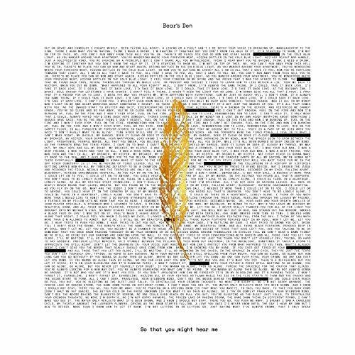 the album cover for Bear's Den - So That You Might Hear Me