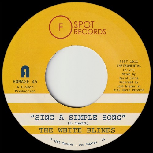 the album cover for White Blinds - Sing A Simple Song / Klapp Back