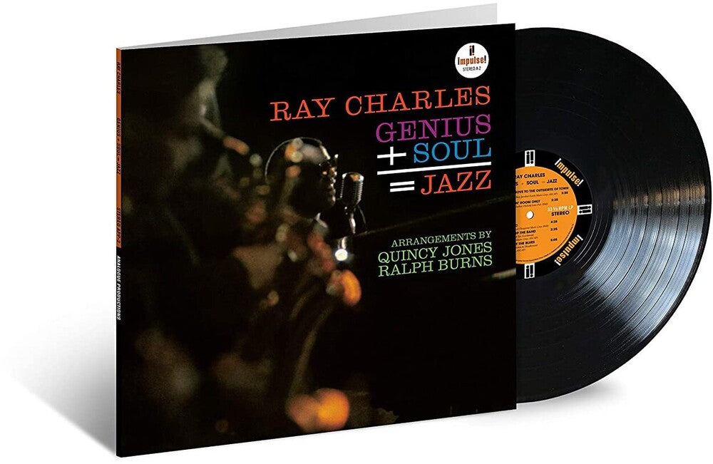 the album cover for Ray Charles - Genius + Soul = Jazz (Verve Acoustic Sounds Series) [LP]