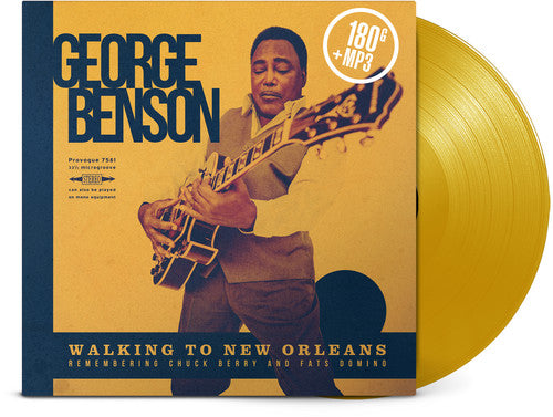 the album cover for George Benson - Walking To New Orleans [Limited Edition Yellow LP]