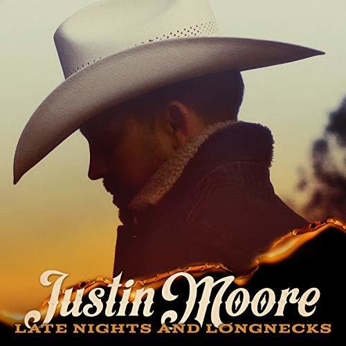 the album cover for Justin Moore - Late Nights And Longnecks