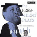the album cover for Lester Young / Peterson,Oscar - The President Plays With The Oscar Peterson Trio