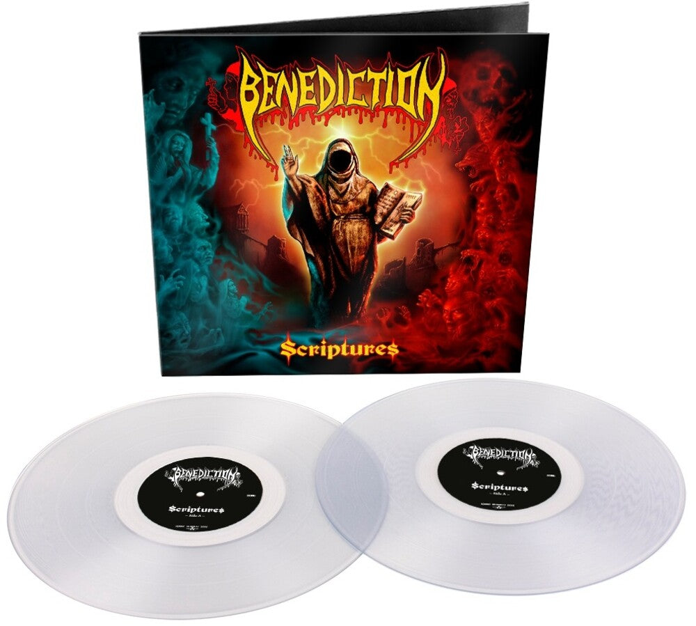 the album cover for Benediction - Scriptures (Clear Vinyl) [Clear Vinyl] [Limited Edition]