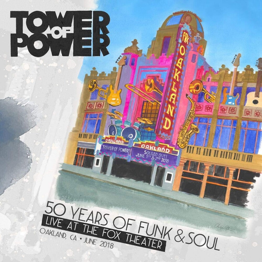 the album cover for Tower Of Power - 50 Years of Funk & Soul: Live at the Fox Theater - Oakland, CA - June 2018 [2CD/DVD]