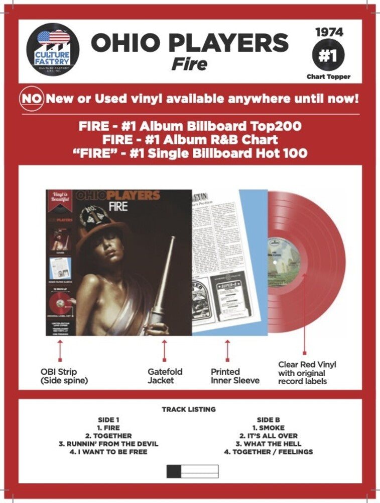 the album cover for Ohio Players - Fire (Red Translucent Vinyl)