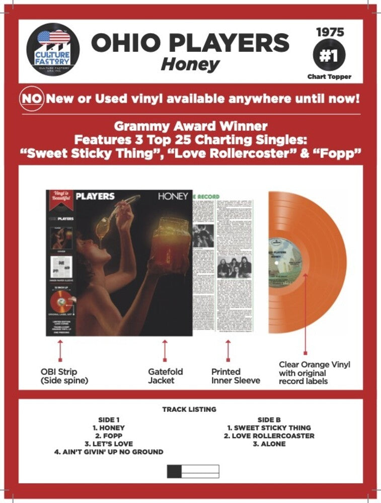 the album cover for Ohio Players - Honey (Orange Translucent Vinyl)