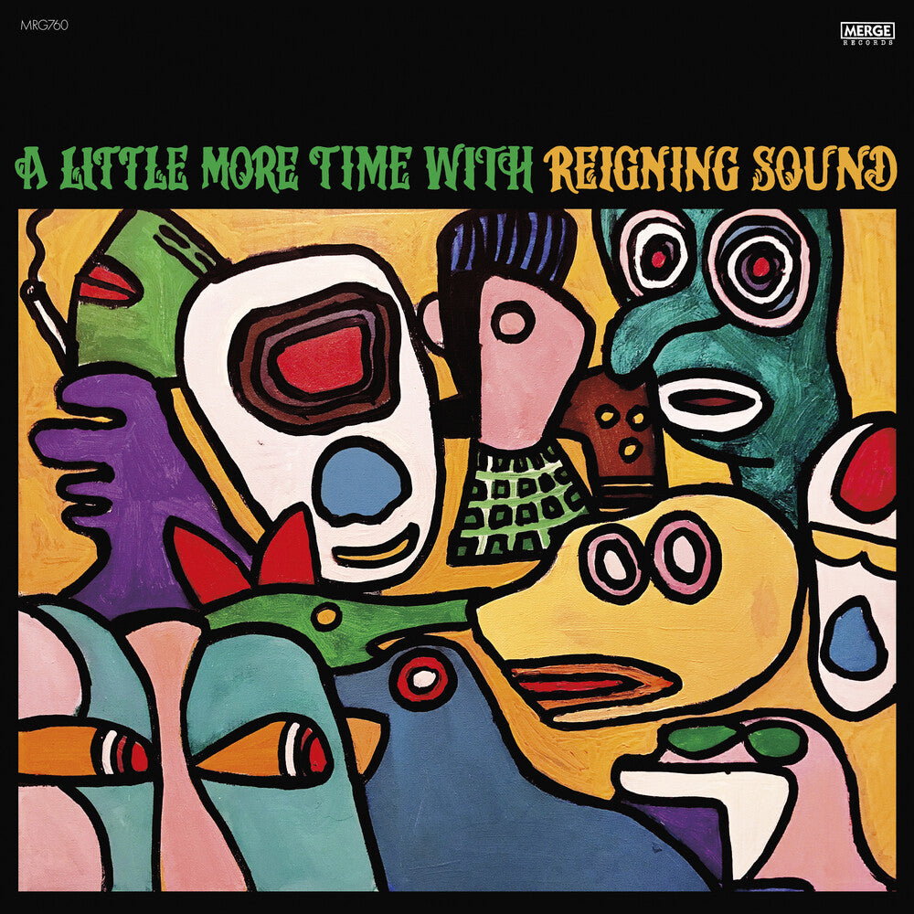 the album cover for Reigning Sound - A Little More Time with Reigning Sound [Indie Exclusive Limited Edition Peak Green & Yellow Swirl LP]