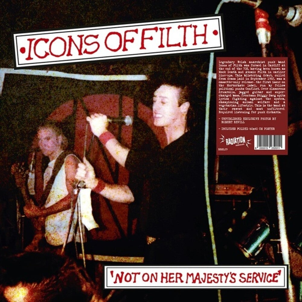 the album cover for Icons Of Filth - Not On Her Majesty's Service