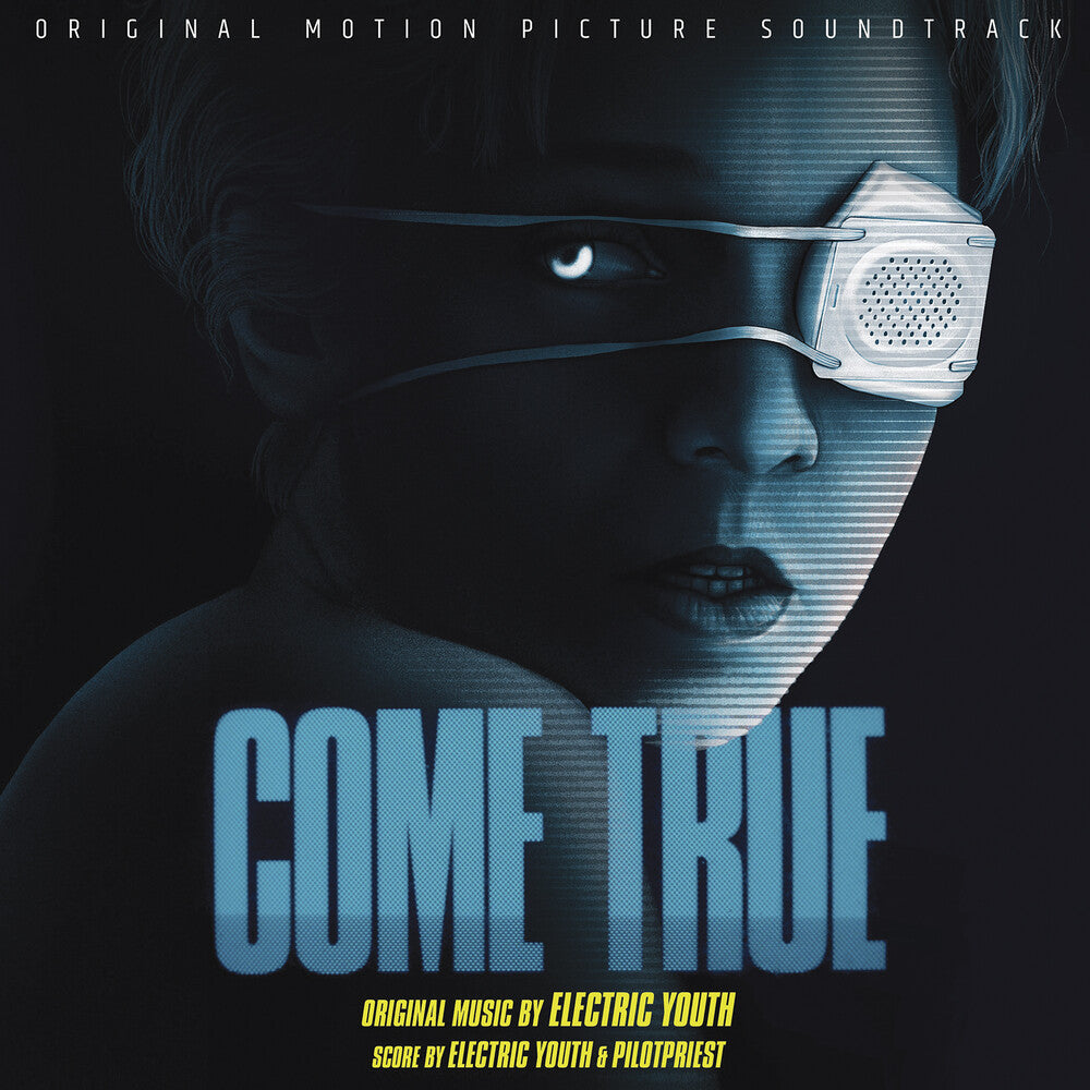 the album cover for Electric Youth & Pilotpriest (Blue) (Colv) (Gate) - Come True / O.S.T. (Cyan Blue With Red & Yellow)