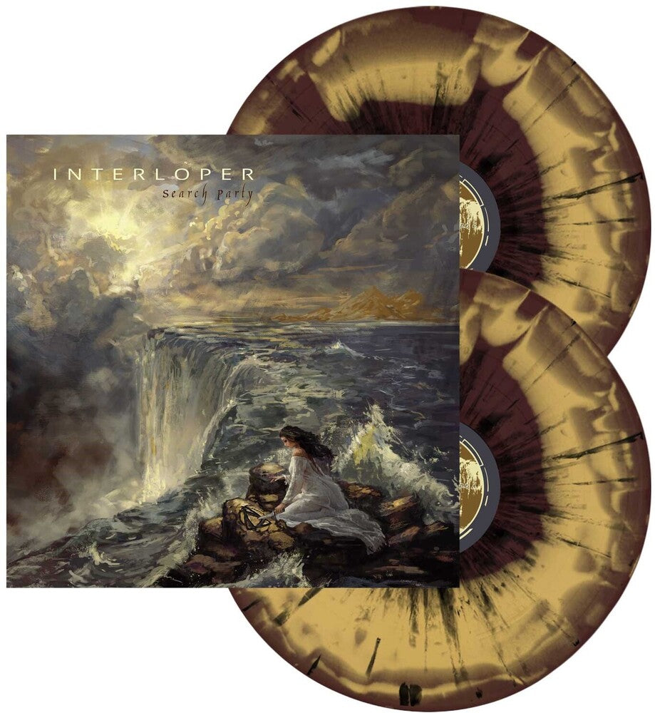 the album cover for Interloper - Search Party (Mustard & Brown W/ Black Swirl)