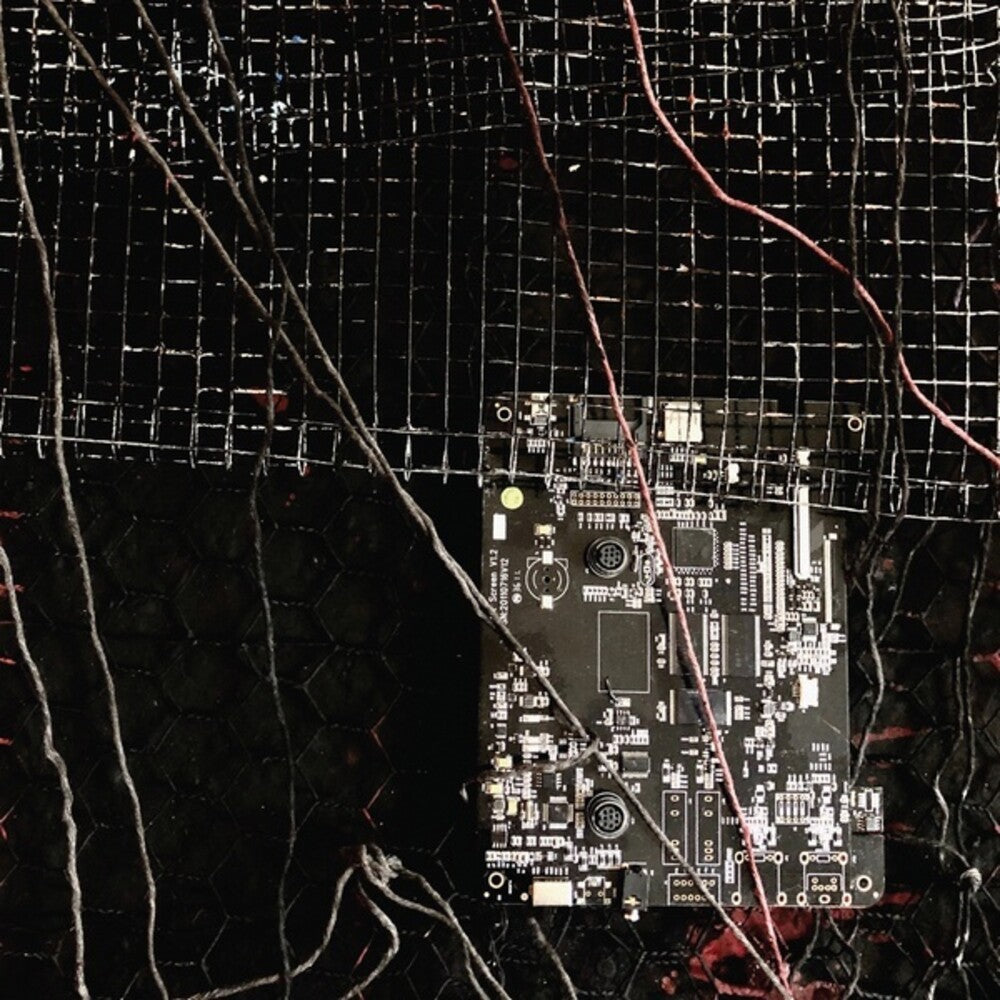 the album cover for Merzbow / Prurient - Black Crows Cyborg (Blue) [Colored Vinyl]