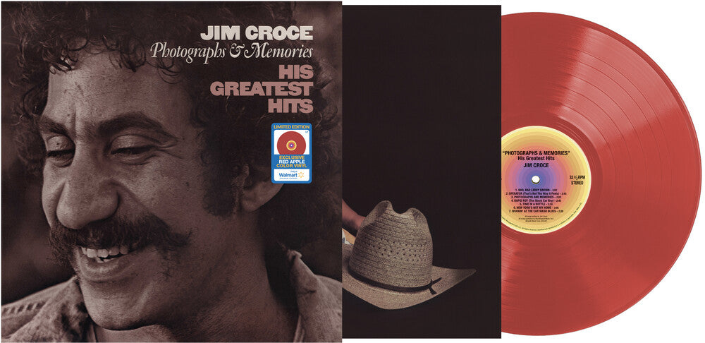 the album cover for Jim Croce - Photographs & Memories [Colored Vinyl] (Red)