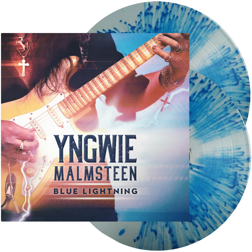 the album cover for Yngwie Malmsteen - Blue Lightning [Limited Edition Blue Splatter 2LP]