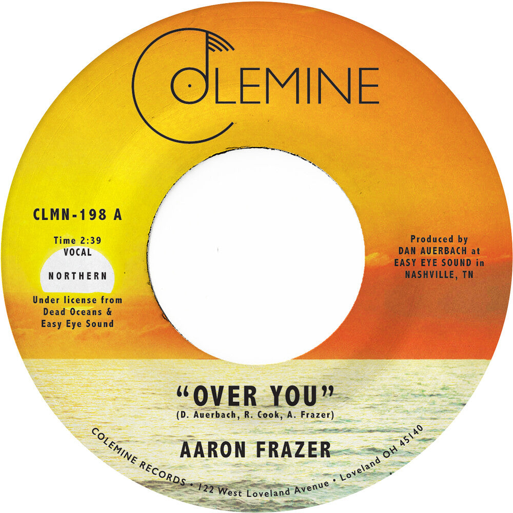 the album cover for Aaron Frazer - Over You [Indie Exclusive] (Translucent Orange Vinyl) [Colored Vinyl]