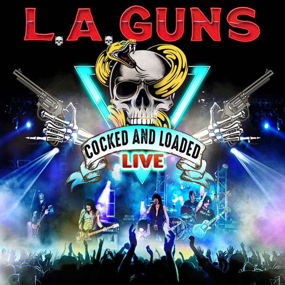 the album cover for L.A. Guns - Cocked and Loaded Live