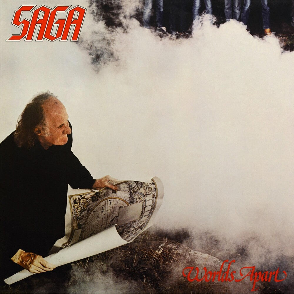 the album cover for Saga - Worlds Apart
