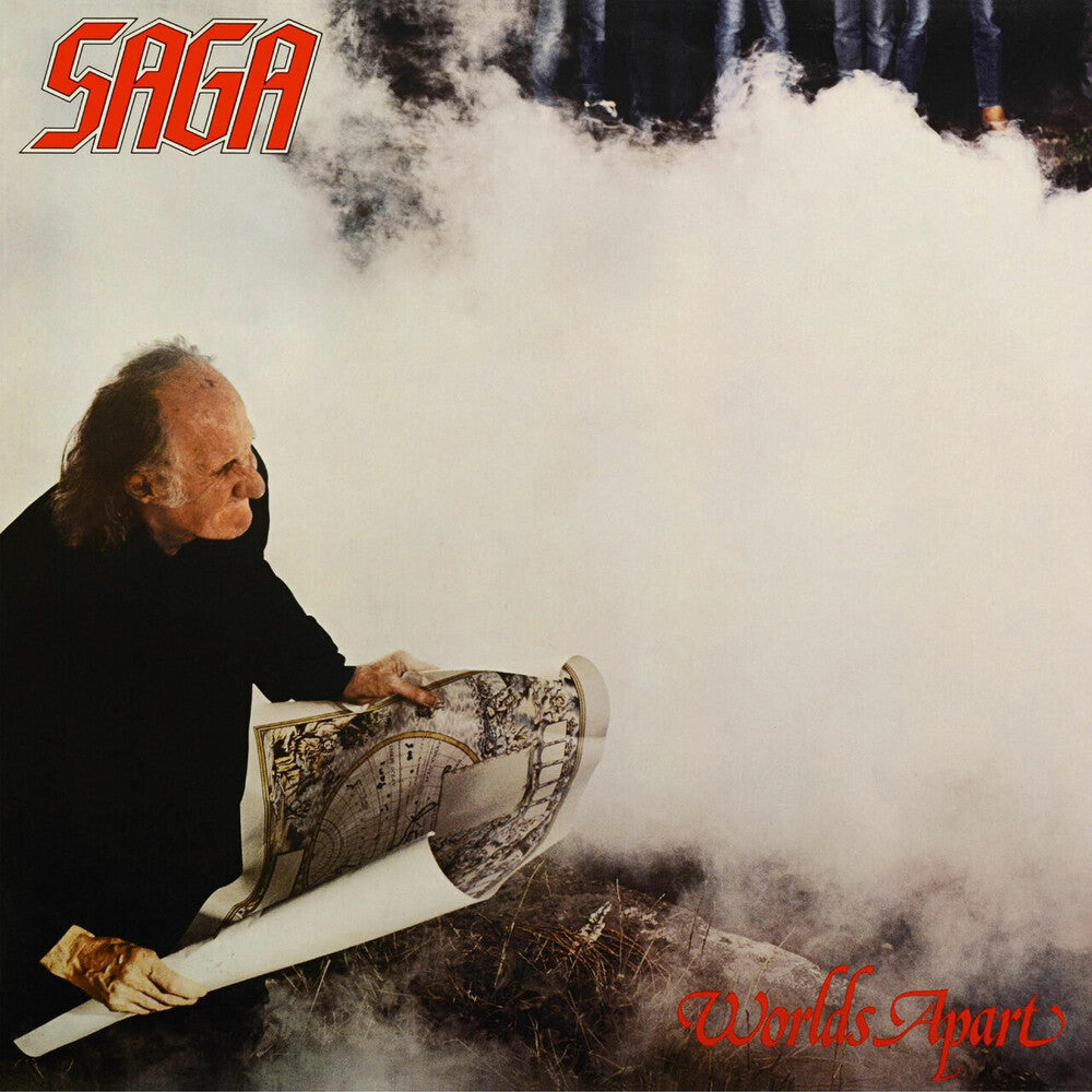 the album cover for Saga - Worlds Apart