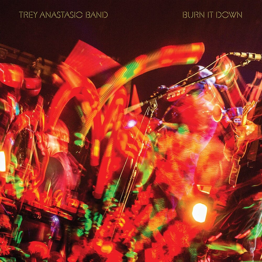 the album cover for Trey Anastasio - Burn It Down (Live) [Plasma Orange 3 LP]
