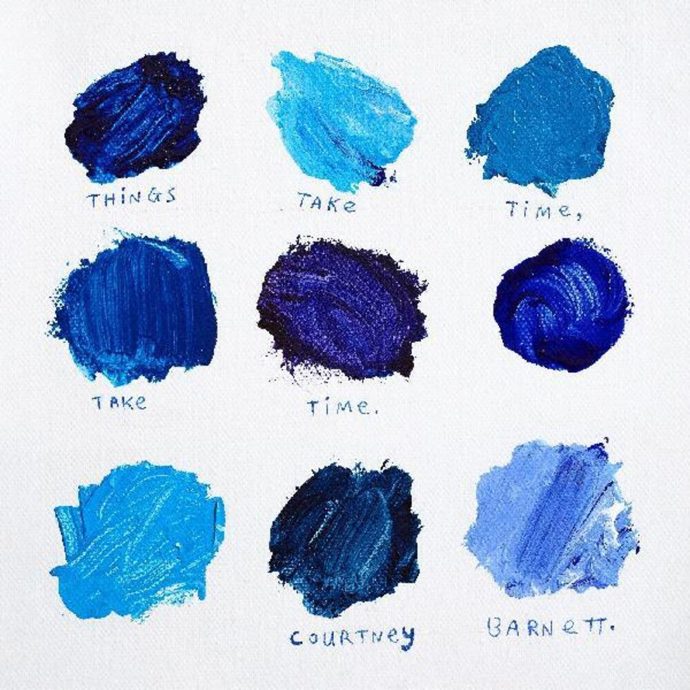 the album cover for Courtney Barnett - Things Take Time, Take Time [ALL EYES ON THE PAVEMENT BLUE LP]