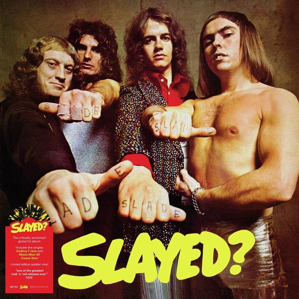 the album cover for Slade - Slayed [Yellow & Black Splatter LP]