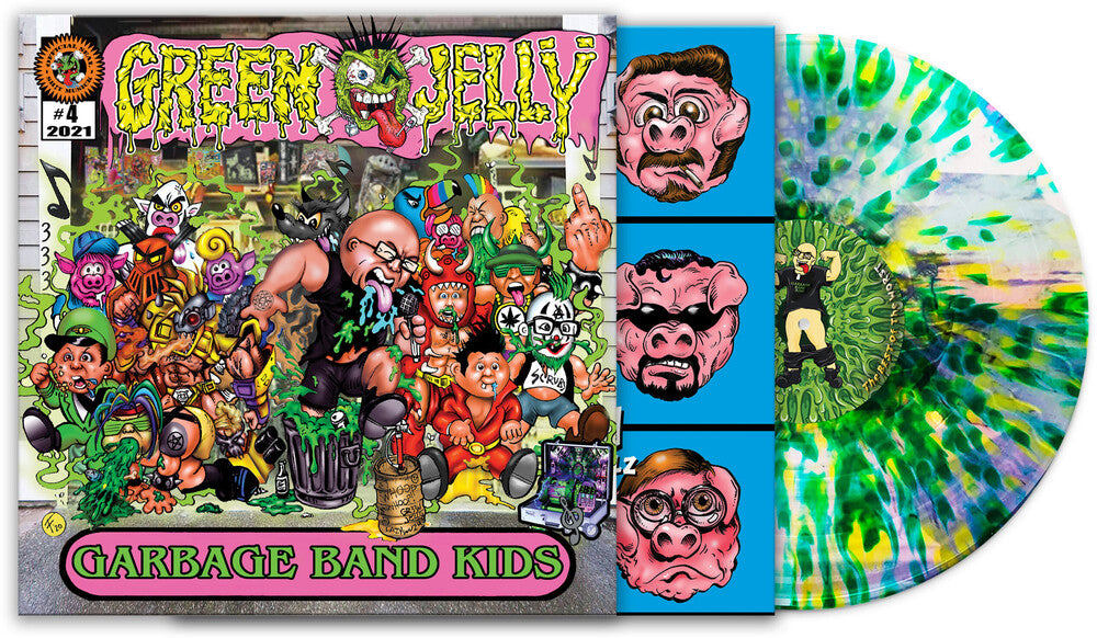 the album cover for Green Jelly - Garbage Band Kids [Deluxe Green & Yellow Splatter LP]