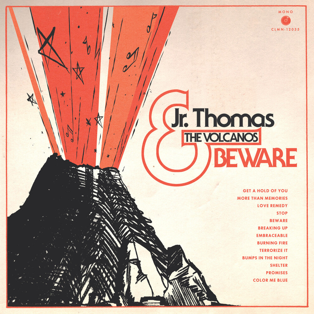 the album cover for Jr. Thomas & The Volcanos - Beware (Transparent Orange Vinyl) [Colored Vinyl] (Org)