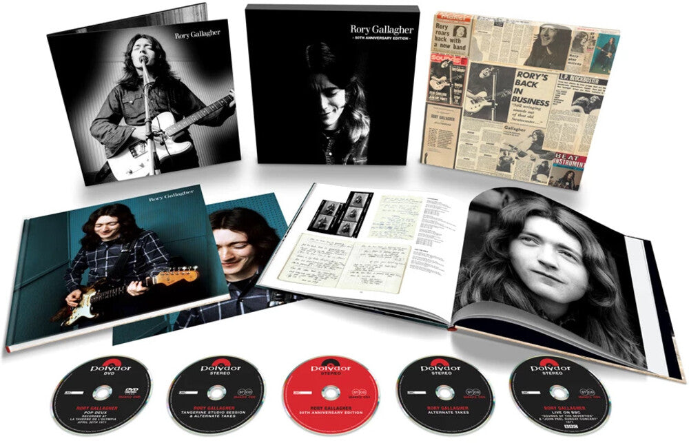 the album cover for Rory Gallagher - Rory Gallagher: 50th Anniversary [Deluxe 4CD/DVD Box Set]