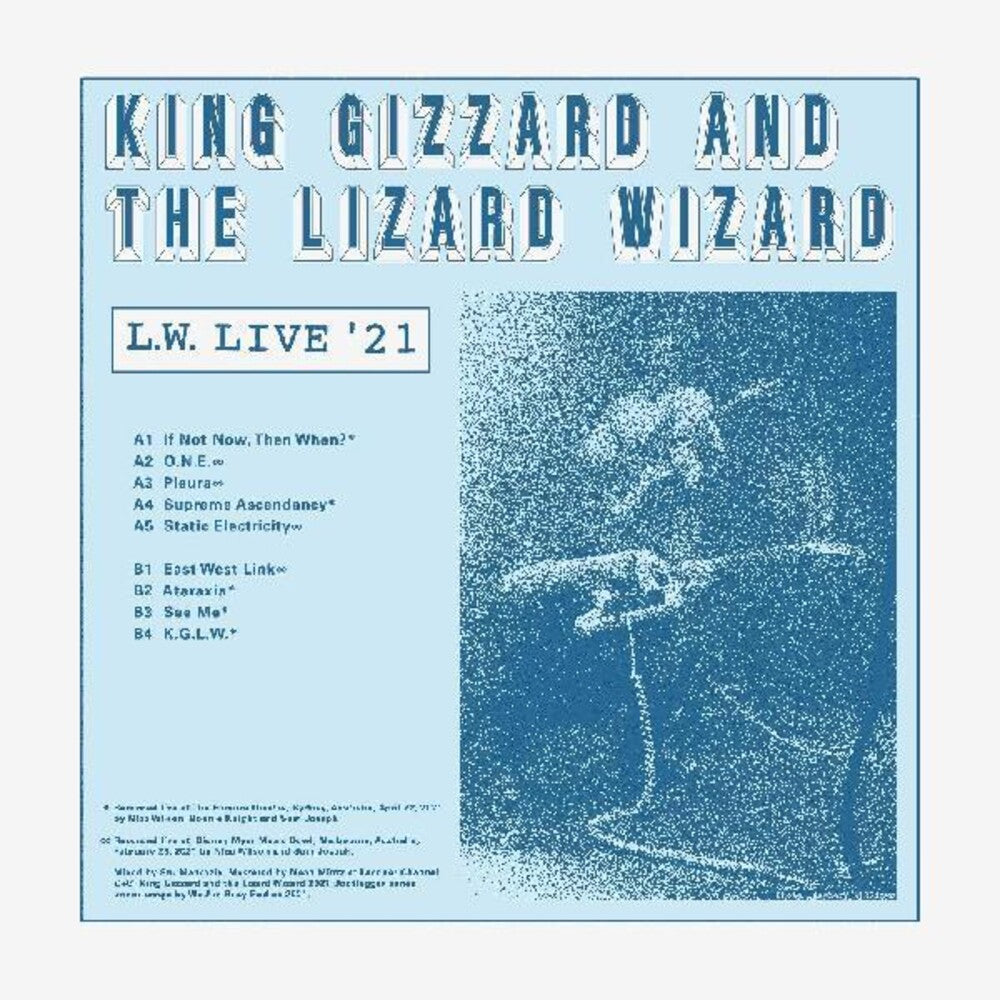 the album cover for King Gizzard & The Lizard Wizard - L.W. Live in Australia [Reverse Groove Clear LP]