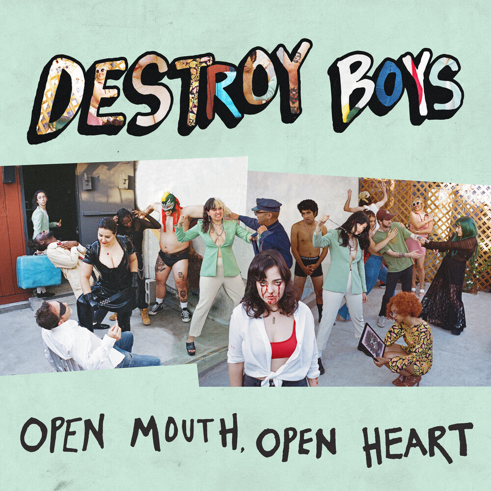 the album cover for Destroy Boys - Open Mouth, Open Heart [Indie Exclusive Limited Edition Pink LP]