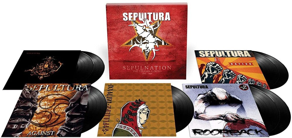 the album cover for Sepultura - Sepulnation: The Studio Albums 1998 - 2009 [Limited Edition LP Box Set]