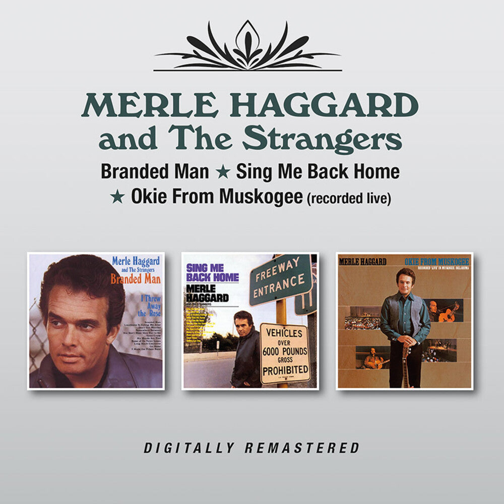 the album cover for Merle Haggard  & The Strangers - Branded Man / Sing Me Back Home / Okie From (Uk)