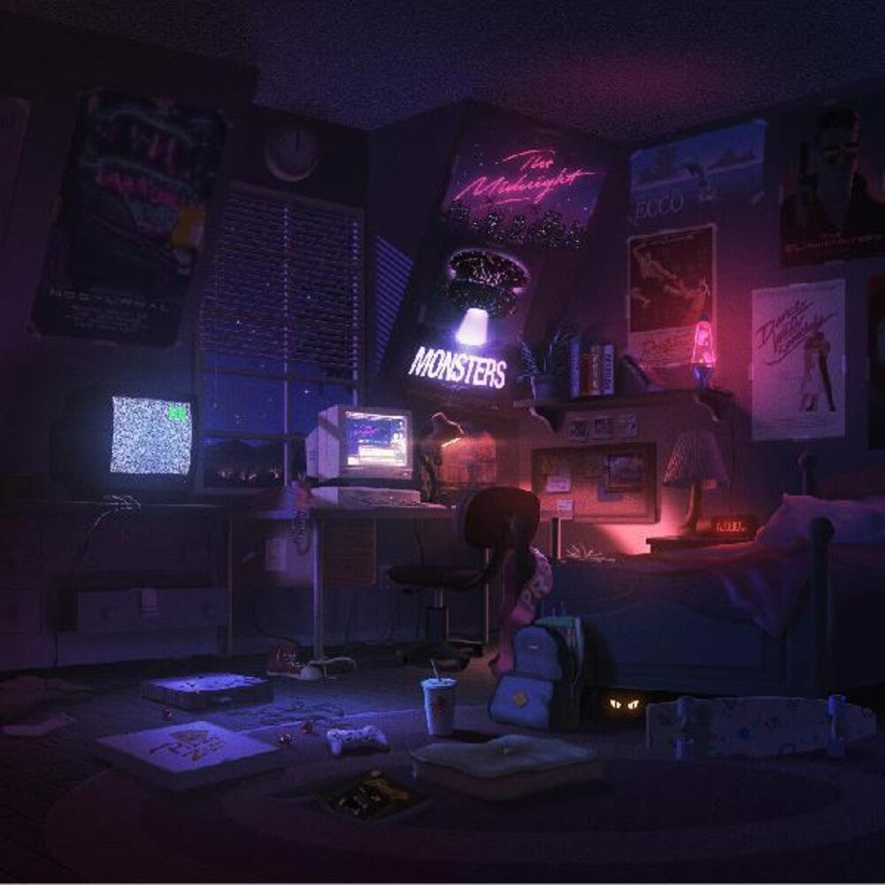 the album cover for The Midnight - Monsters [Purple Splatter LP]