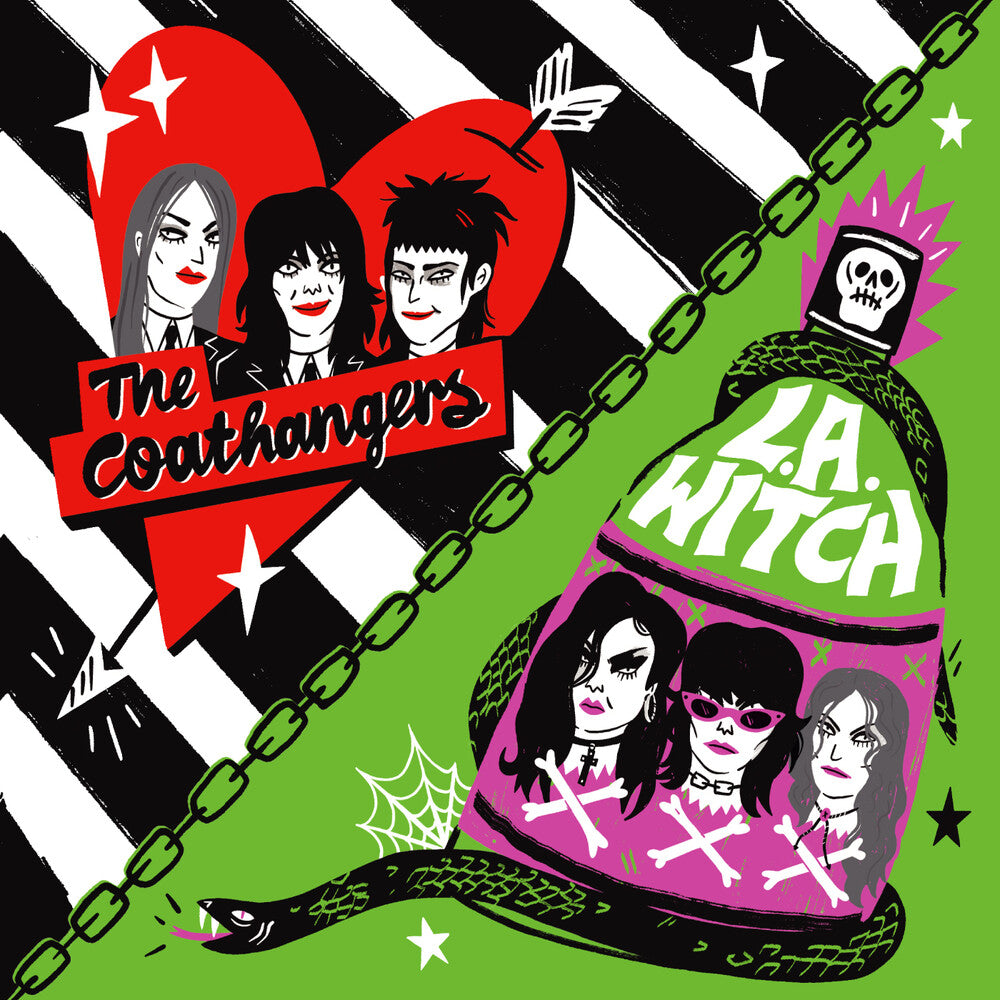 the album cover for Coathangers / L.A. Witch - One Way Or The Highway (Half Red/ Half Purple)