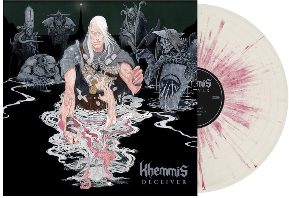 the album cover for Khemmis - Deceiver [Indie Exclusive Limited Edition Bone With Pink Splatter LP]