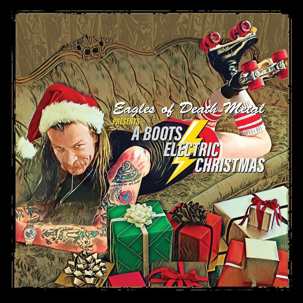 the album cover for Eagles Of Death Metal - EDOM Presents: A Boots Electric Christmas